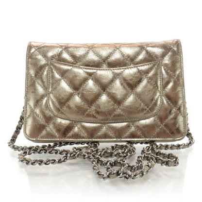 Chanel Calfskin Reissue Wallet On Chain WOC Dark Silver 3 of 10