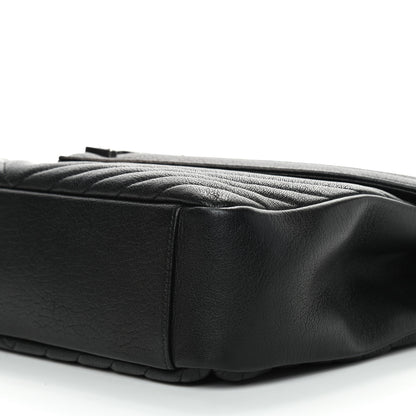 Saint Laurent Sheepskin Matelasse Chevron Monogram Large College Satchel Black 7 of 8