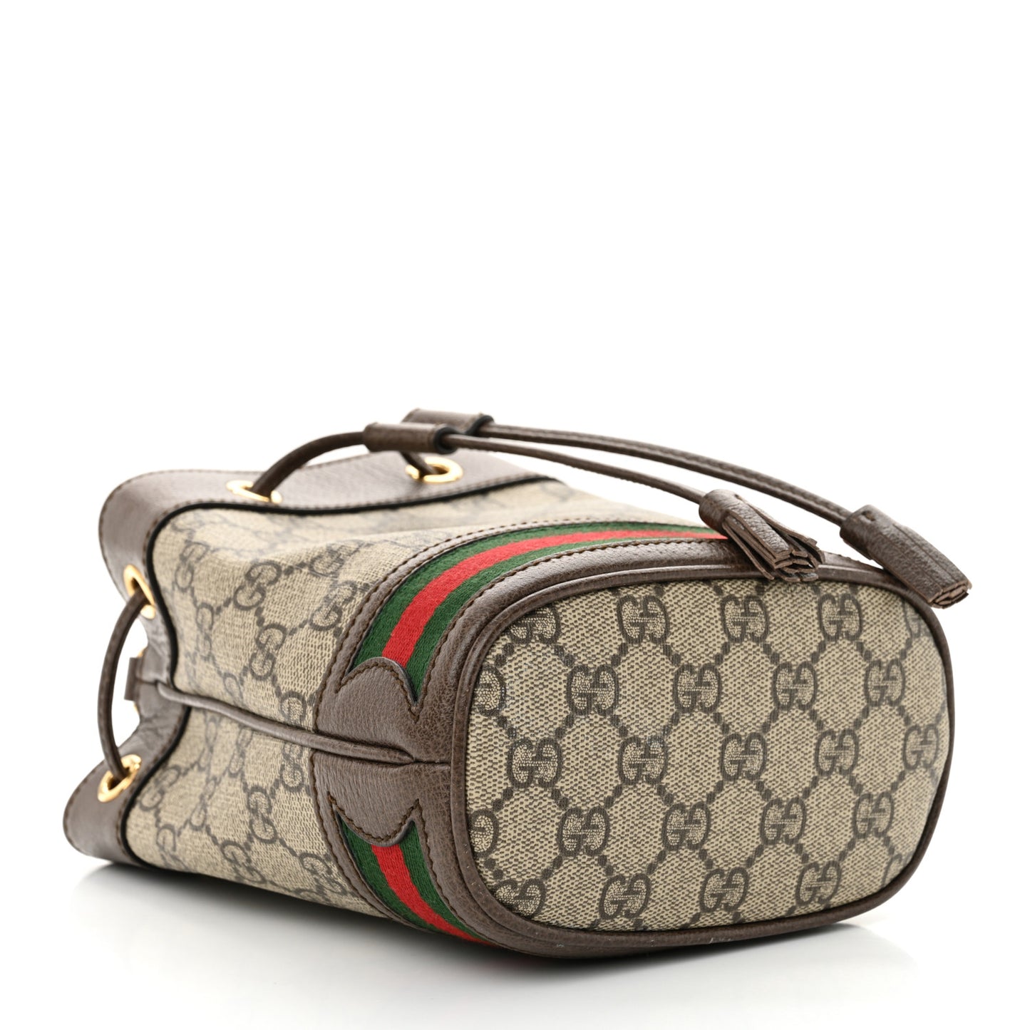 GG Supreme Monogram Web Mini Ophidia Bucket Bag Brown