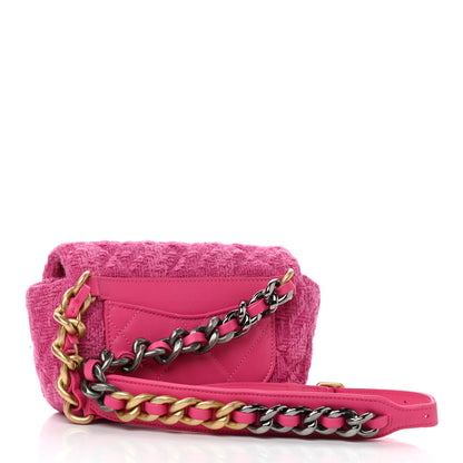 Chanel Tweed Quilted Chanel 19 Waist Bag Pink 3 of 11