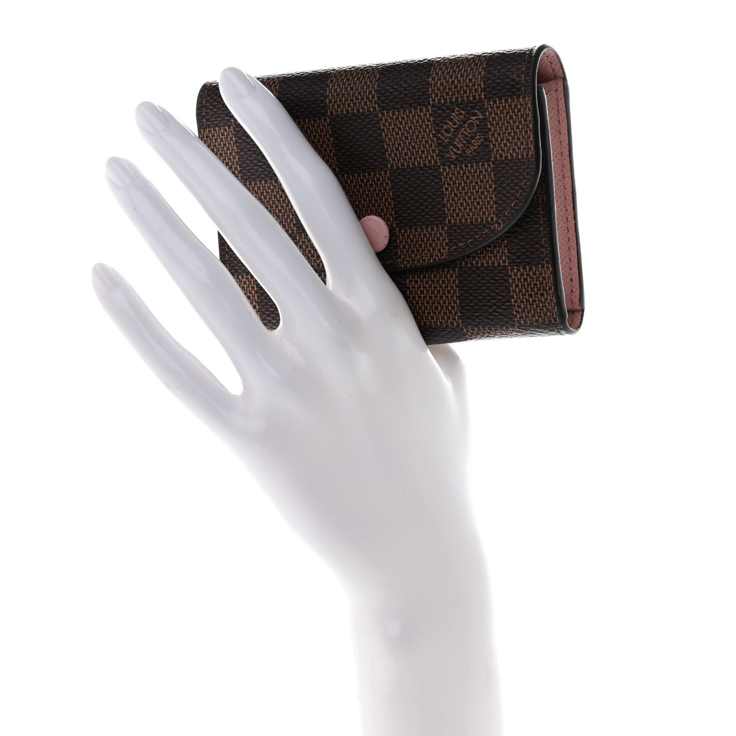 Damier Ebene Rosalie Coin Purse Rose Ballerine