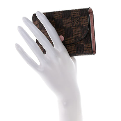 Louis Vuitton Damier Ebene Rosalie Coin Purse Rose Ballerine 2 of 10