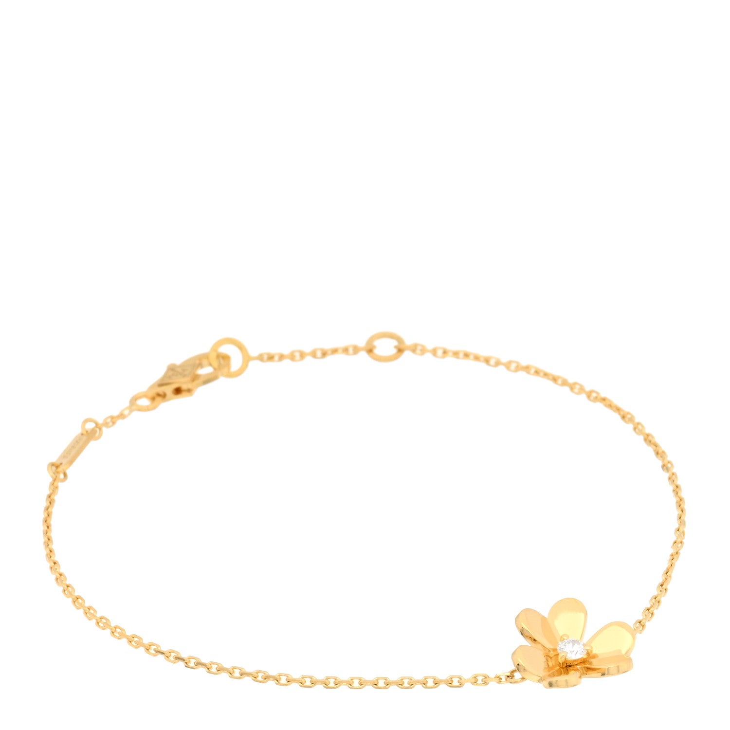 Van Cleef & Arpels 18K Yellow Gold Diamond Mini Frivole Bracelet 1 of 3