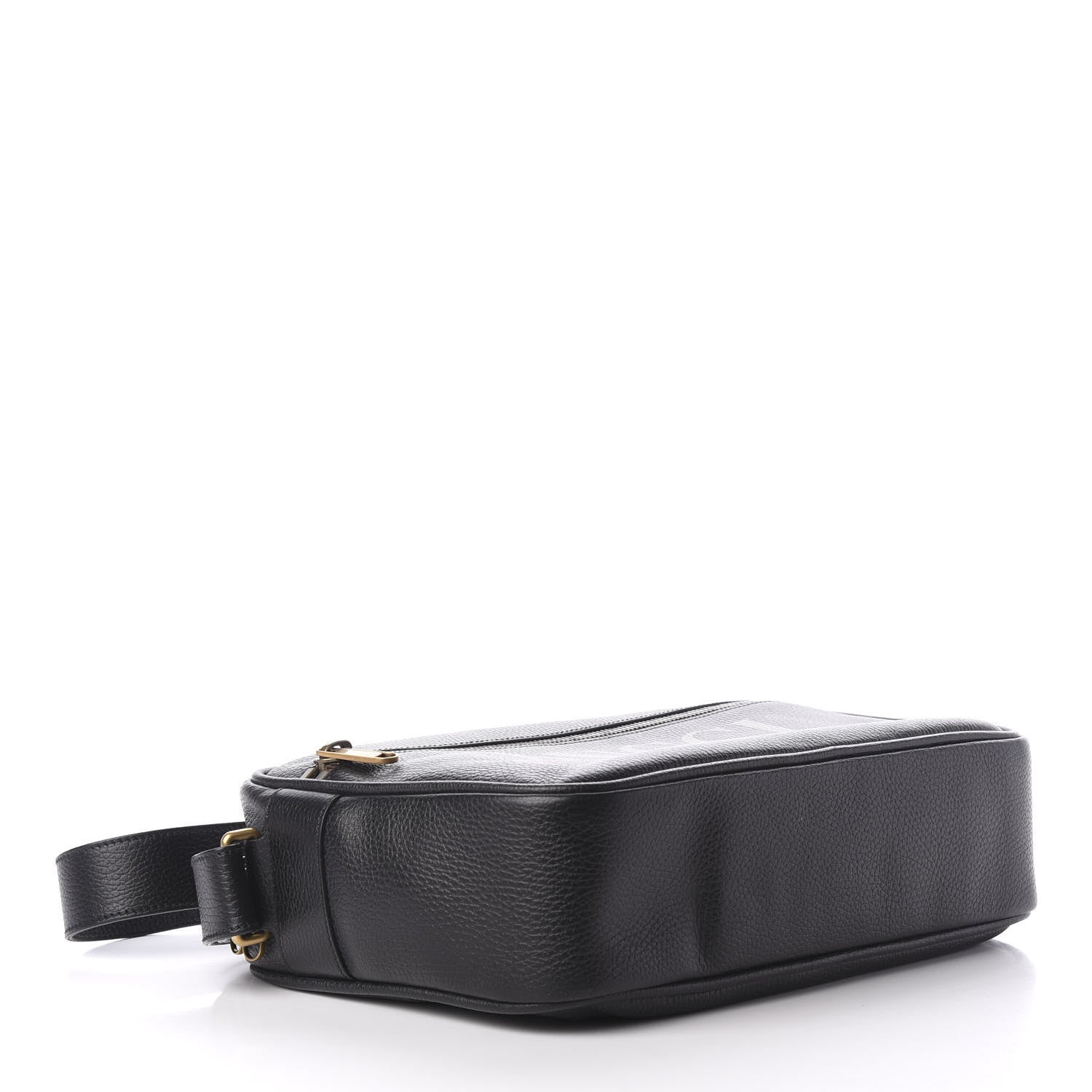 Gucci Pebbled Calfskin Logo Messenger Bag Black 4 of 9