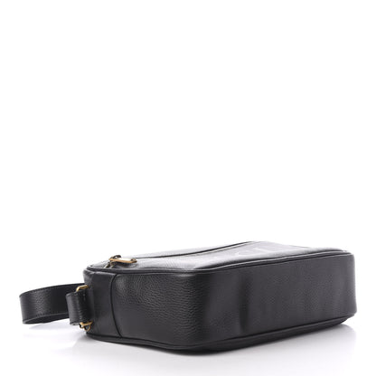 Gucci Pebbled Calfskin Logo Messenger Bag Black 4 of 9