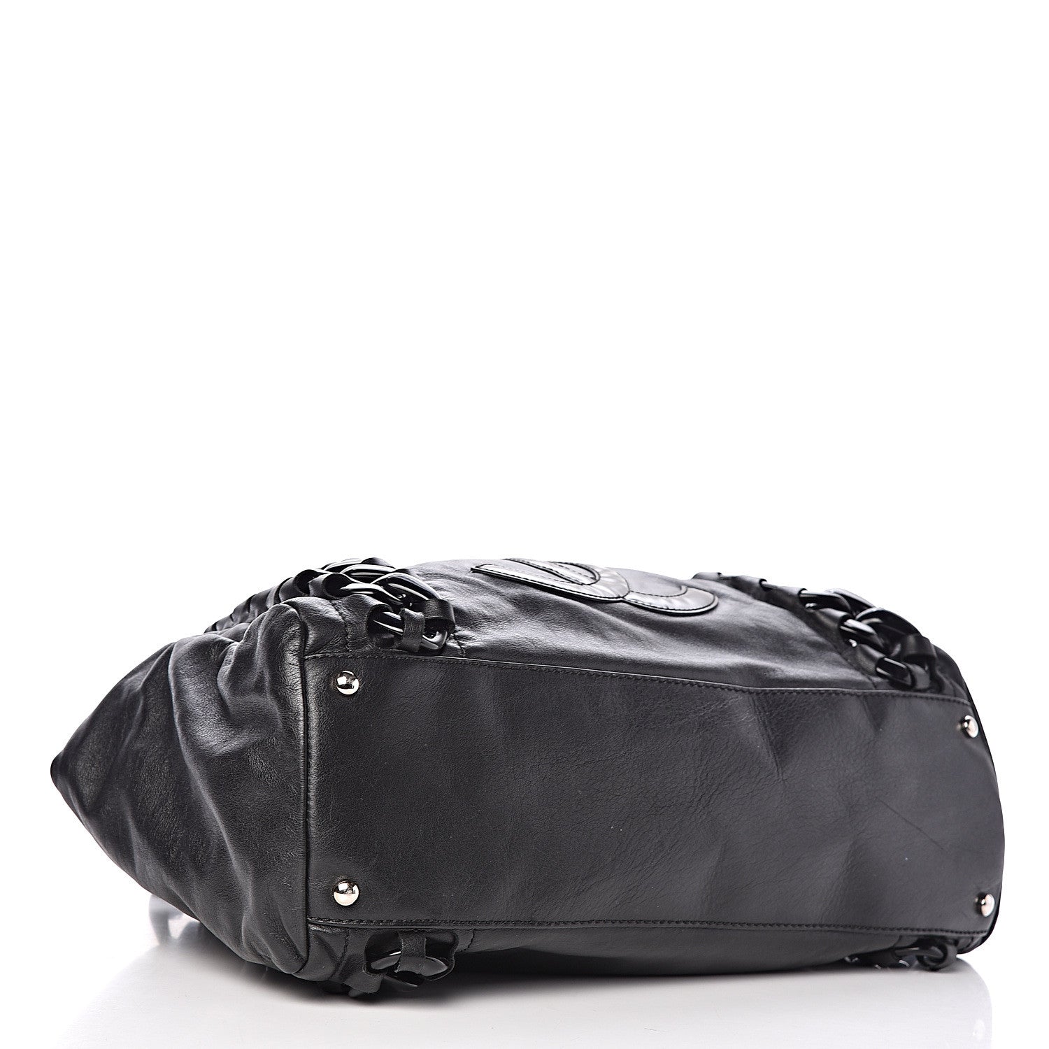 Chanel Calfskin Modern Chain Rhodoid East West Tote Black 4 of 16