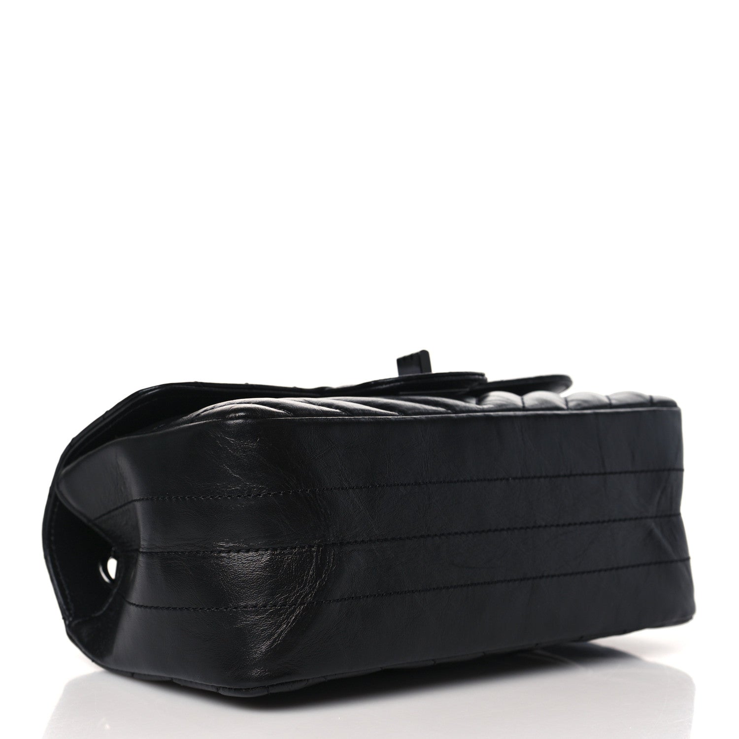 Chanel Aged Calfskin Chevron Quilted 2.55 Reissue Mini Flap So Black 4 of 10