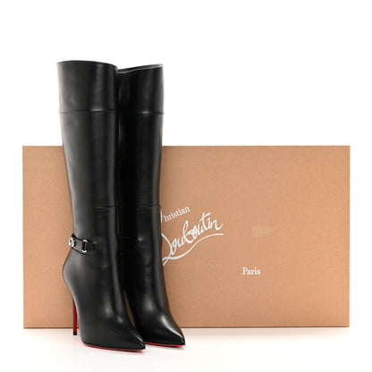 Christian Louboutin Calfskin Lock Kate Botta 100 Knee High Boots 36 Black 9 of 9