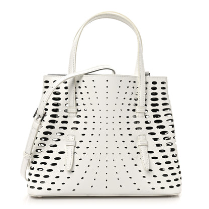 Alaia Calfskin Laser Cut Mina 25 Bag White 1 of 10