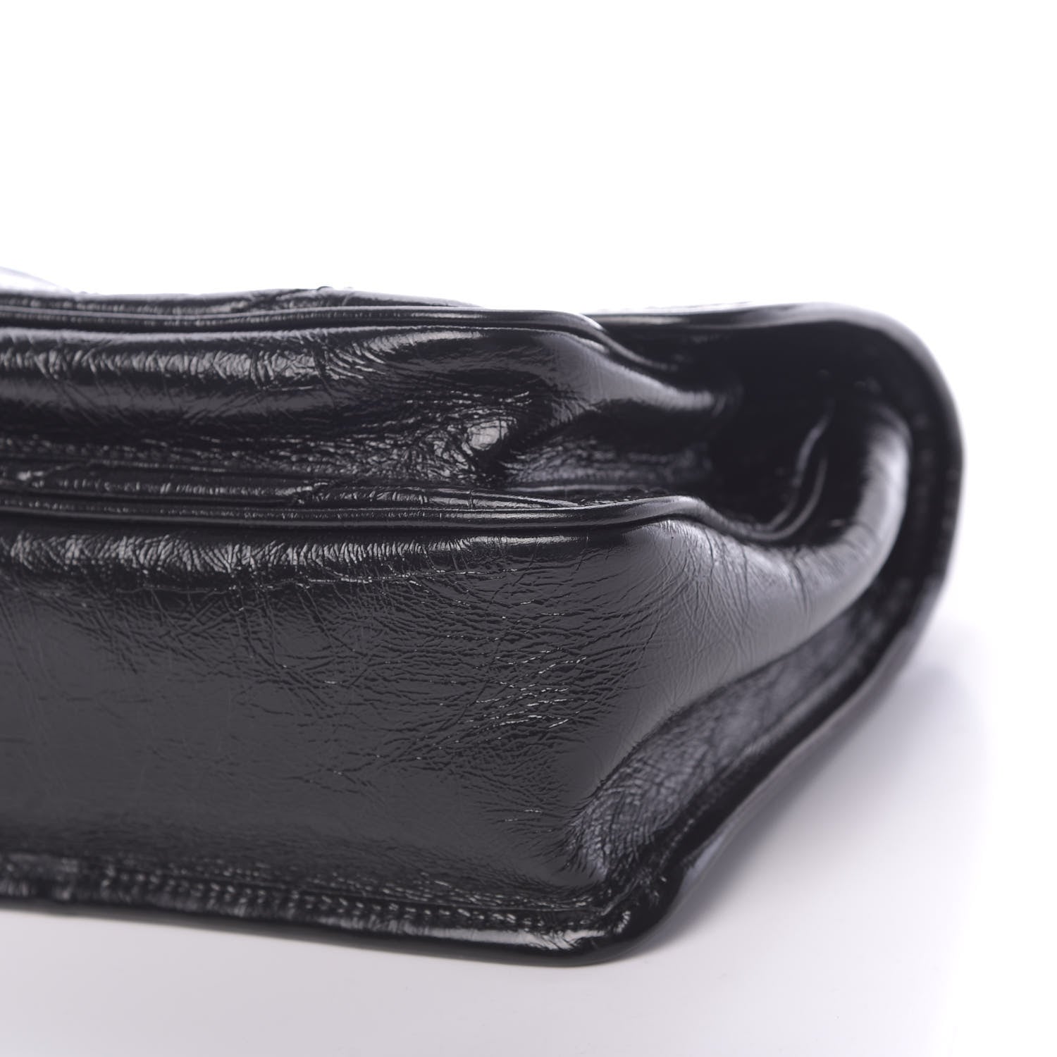 Saint Laurent Crinkled Calfskin Matelasse Monogram Baby Niki Chain Satchel Black 9 of 9