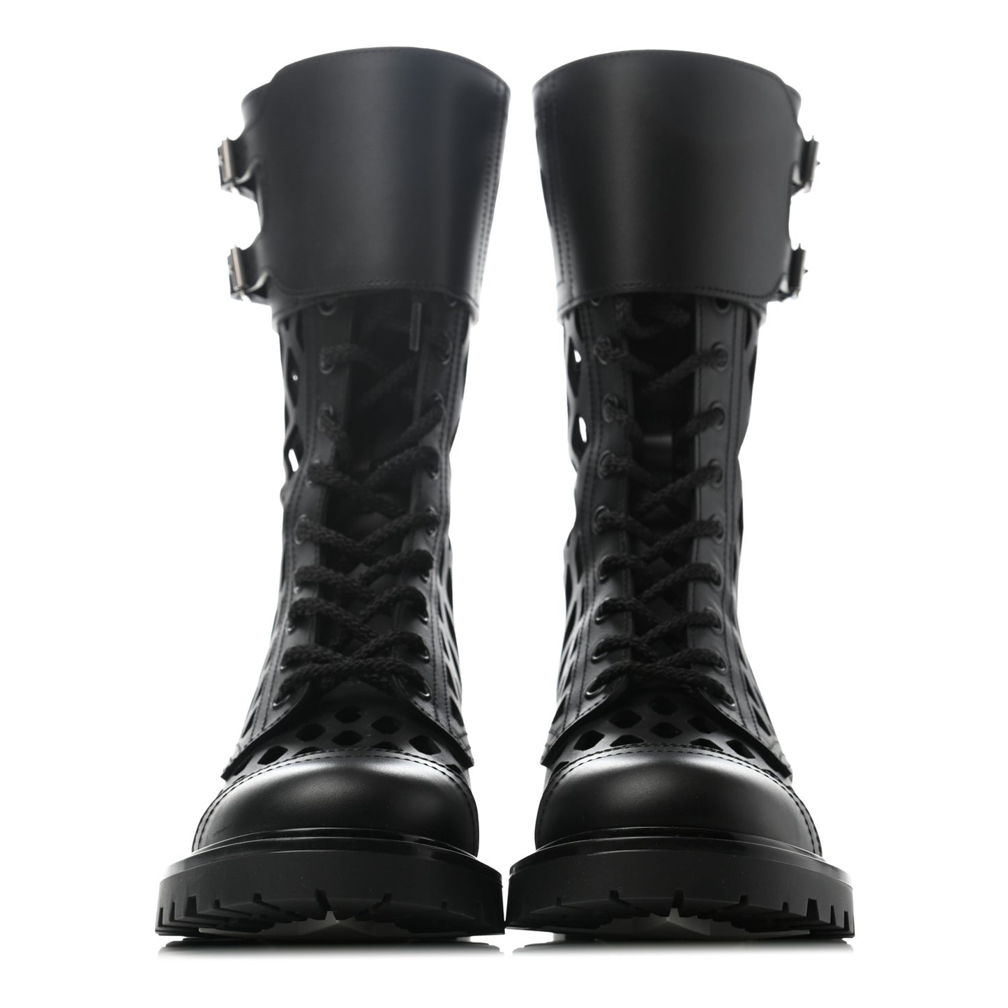 Matte Calfskin Womens D-Trap 30mm Tall Boots 35 Black