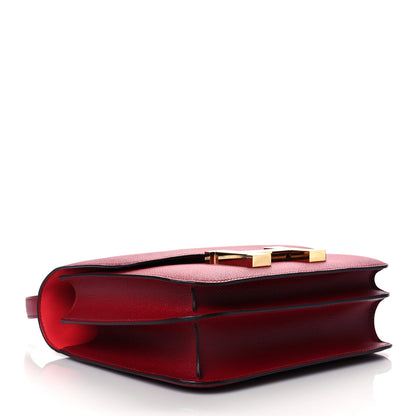 Hermes Epsom Enamel Constance 24 Rouge Grenat 4 of 10