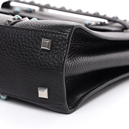 Valentino Garavani Alce Calfskin My Rockstud Rolling Frame Bag Black 8 of 9
