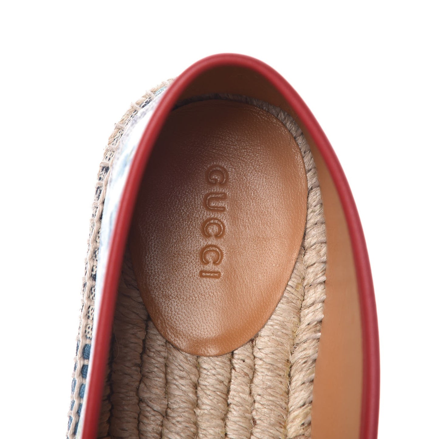GG Supreme Monogram Blooms Espadrilles 39 Beige Blue Navy Hibiscus Red