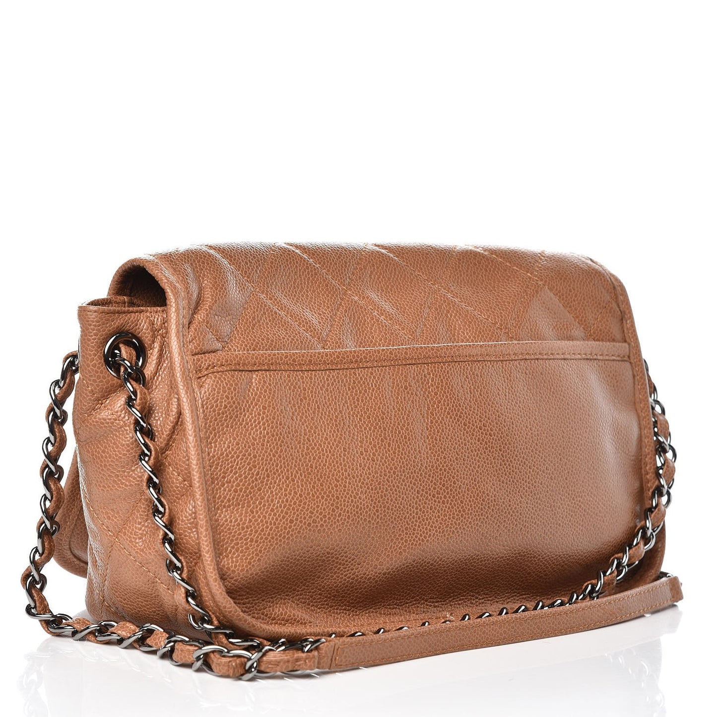 Grained Calfskin Medium Natural Beauty Messenger Beige