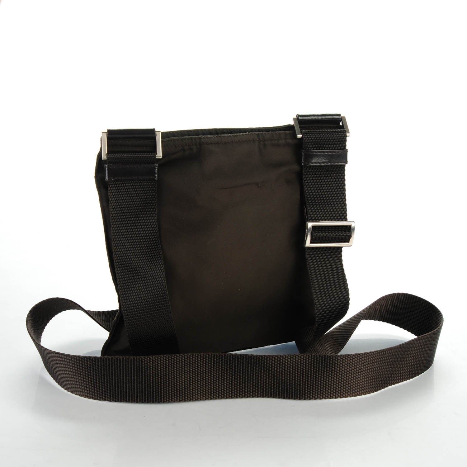 Prada Nylon Vela Flat Messenger Bag Brown 3 of 7