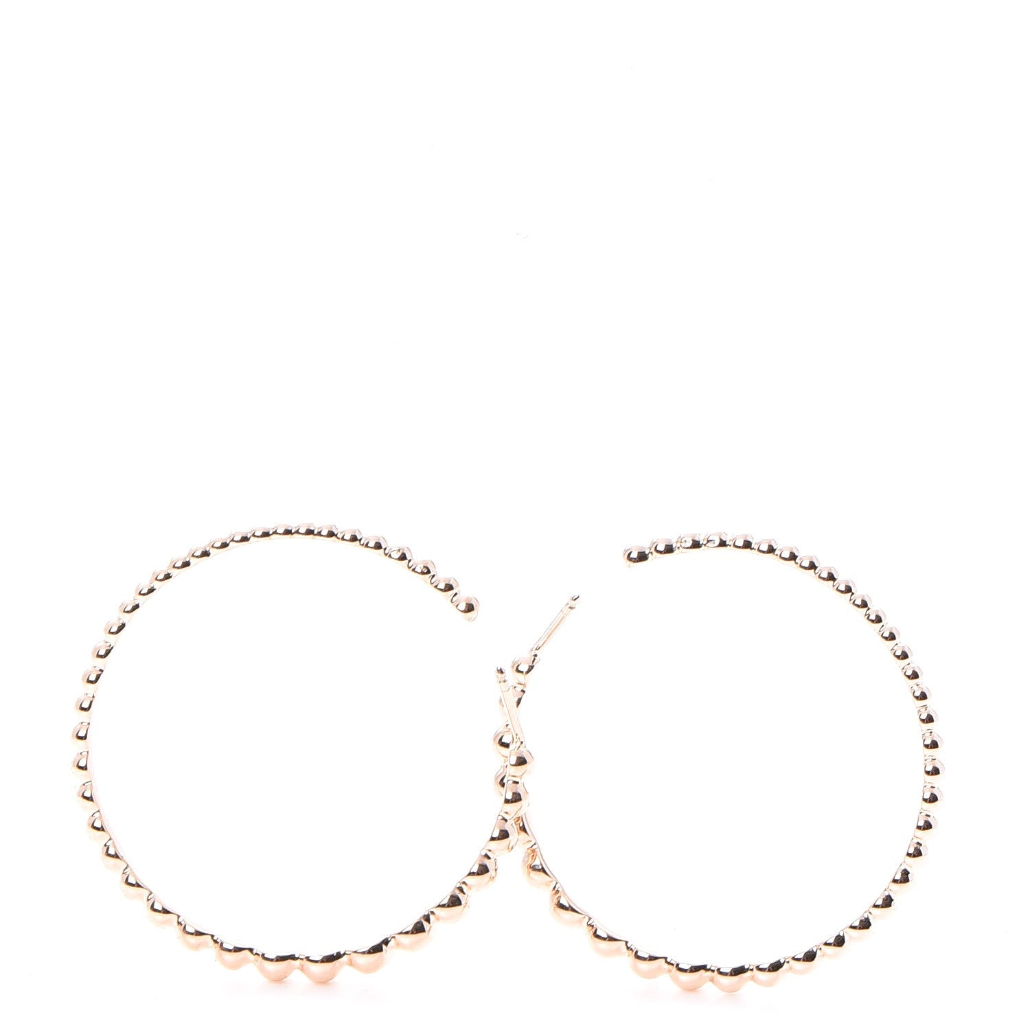 Van Cleef & Arpels 18K Rose Gold Extra Large Perlee Hoop Earrings 3 of 7
