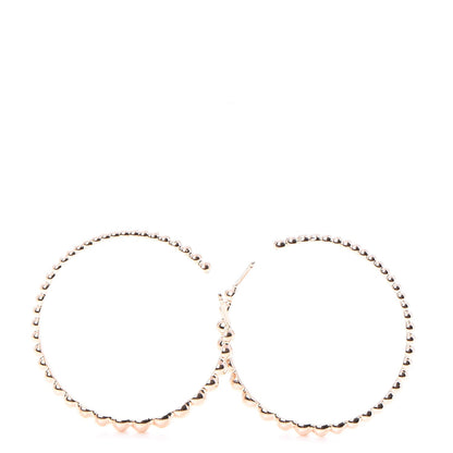 Van Cleef & Arpels 18K Rose Gold Extra Large Perlee Hoop Earrings 3 of 7