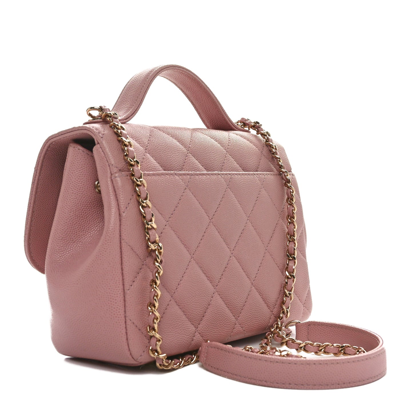 Caviar Quilted Small Business Affinity Flap Light Pink