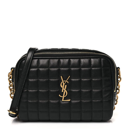 Saint Laurent Lambskin Carre Quilted Cassandre Mini Camera Bag Black 1 of 10