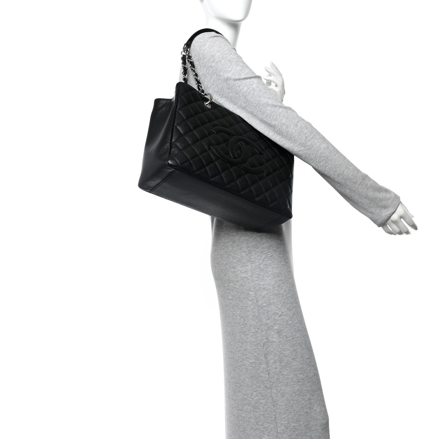 Chanel Caviar Quilted Grand Shopping Tote GST Black 2 of 12