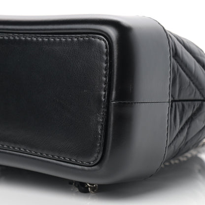 Chanel Aged Calfskin Chevron Quilted Small Gabrielle Backpack Black 9 of 12