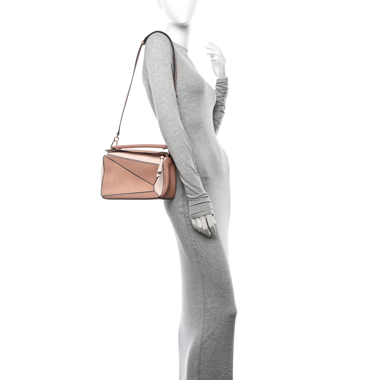 Loewe Calfskin Suede Small Puzzle Bag Blush 2 of 11
