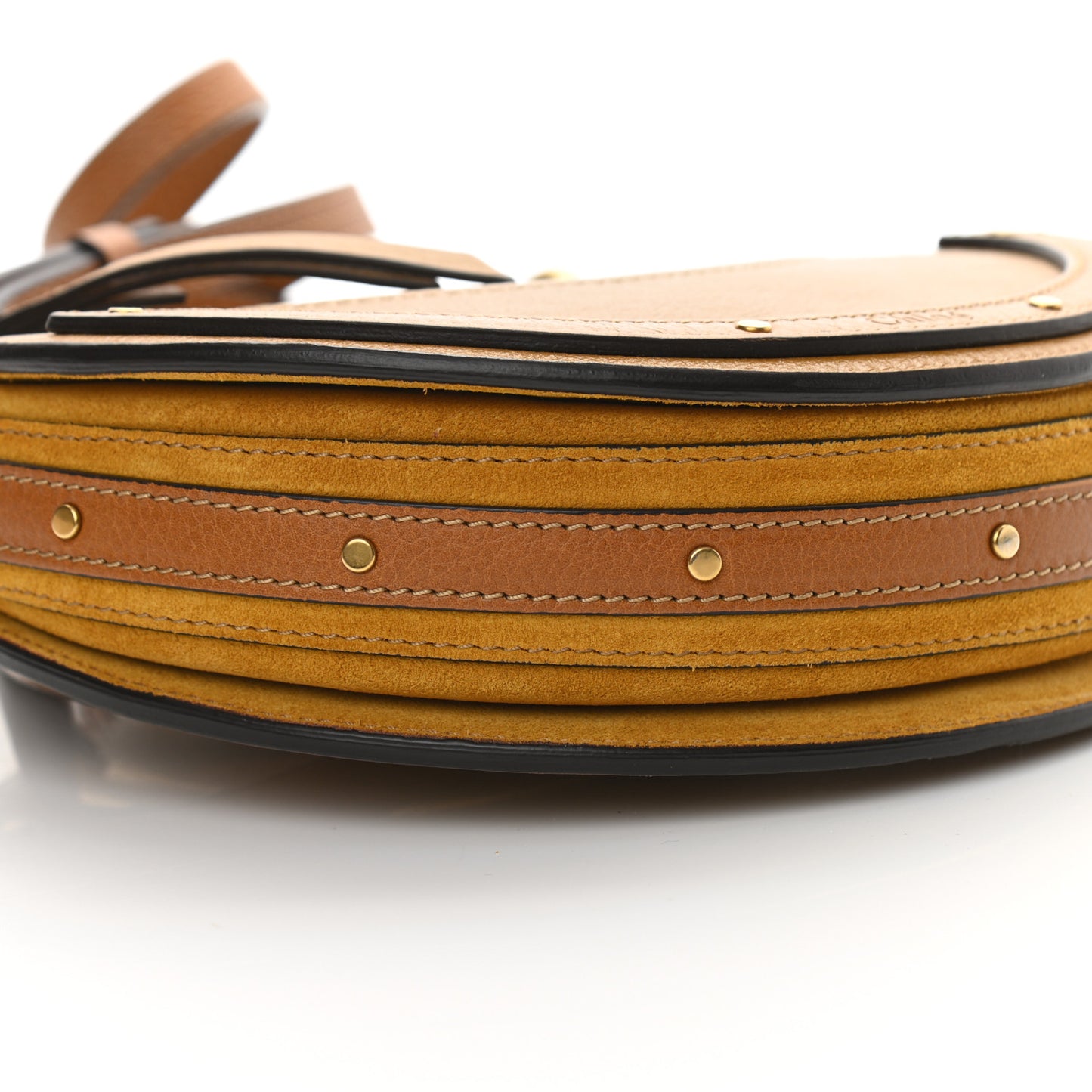 Calfskin Suede Small Pixie Bag Mustard Brown