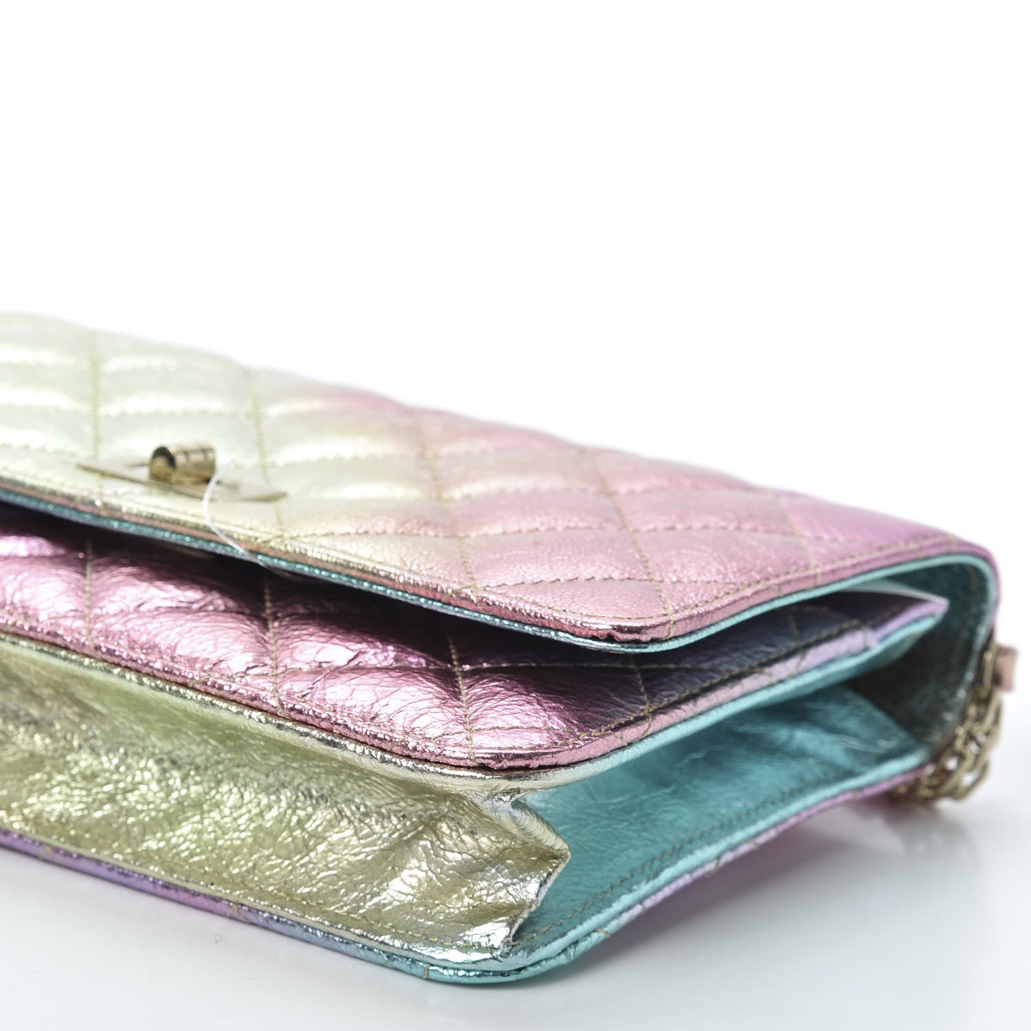 Chanel Metallic Goatskin Quilted 2.55 Reissue Wallet on Chain WOC Multicolor 6 of 11
