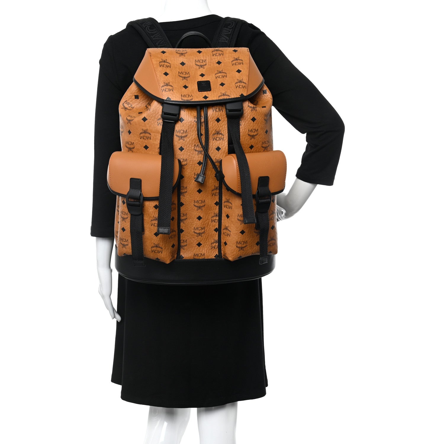 MCM Visetos Large Brandenburg Backpack Cognac 2 of 10