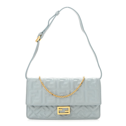 Fendi Nappa Matisse FF Embossed Wallet On Chain Baguette Anice 1 of 9