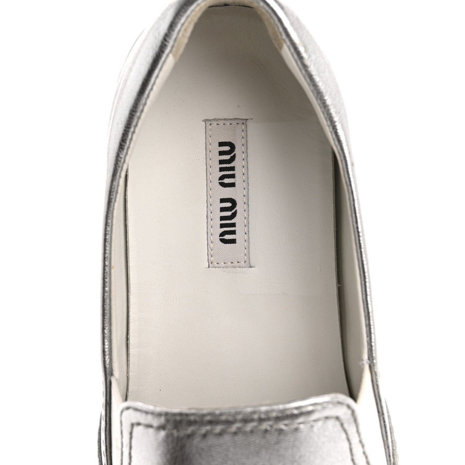 Miu Miu Mordore Crystal Embellished Womens Slip On Trainers 36 Cromo 7 of 14