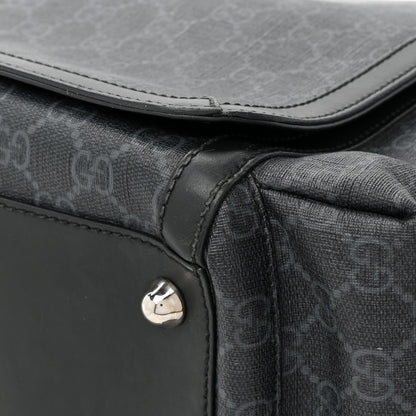 Gucci GG Supreme Monogram Web Messenger Diaper Bag Black Grey 24 of 26