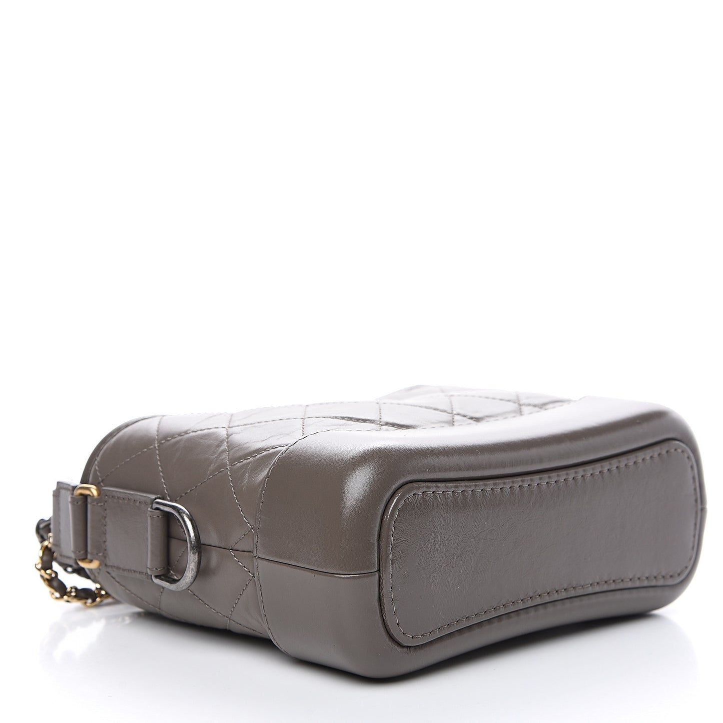 Aged Calfskin Quilted Small Gabrielle Hobo Grey