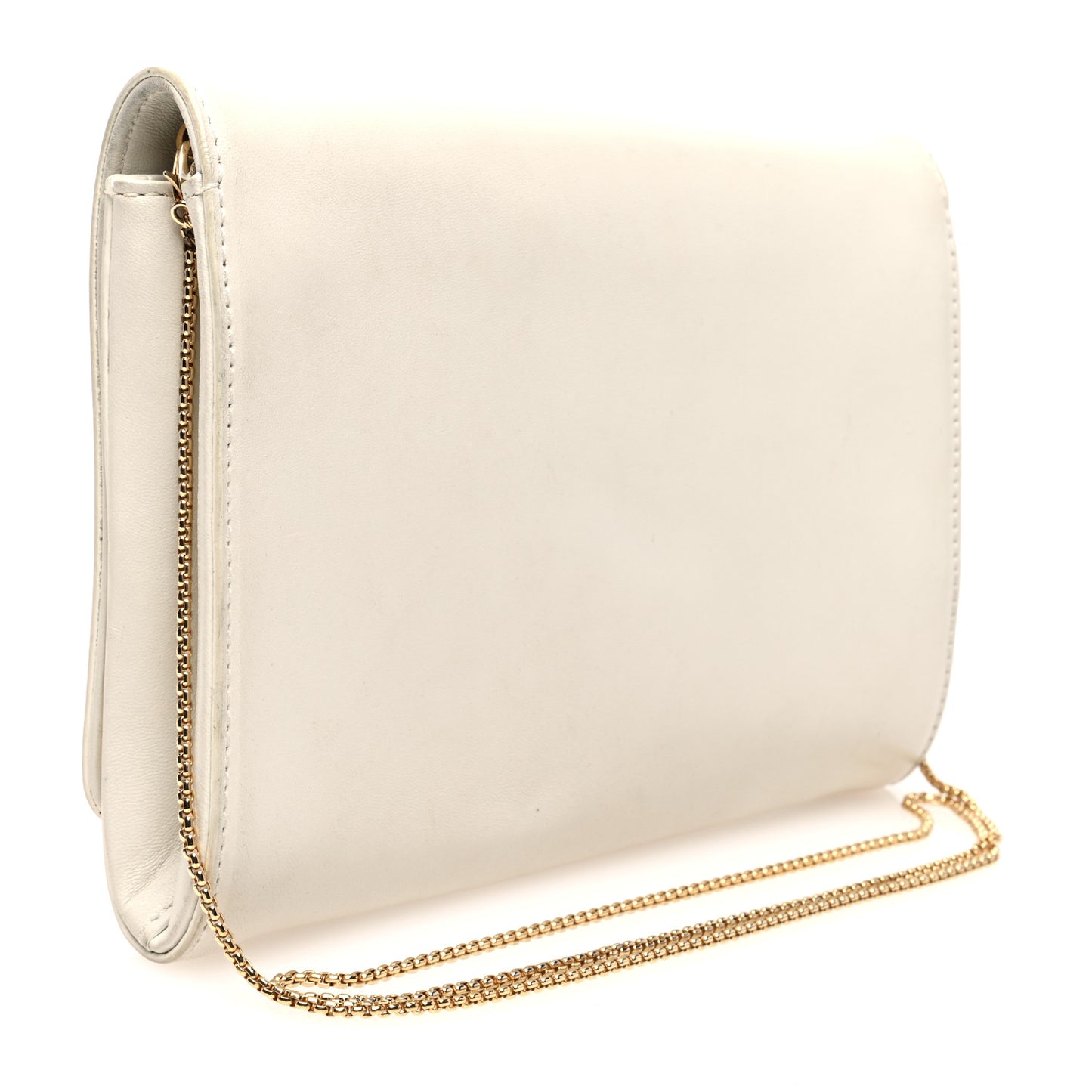 Vitello Palazzo Medusa Evening Clutch Bag White