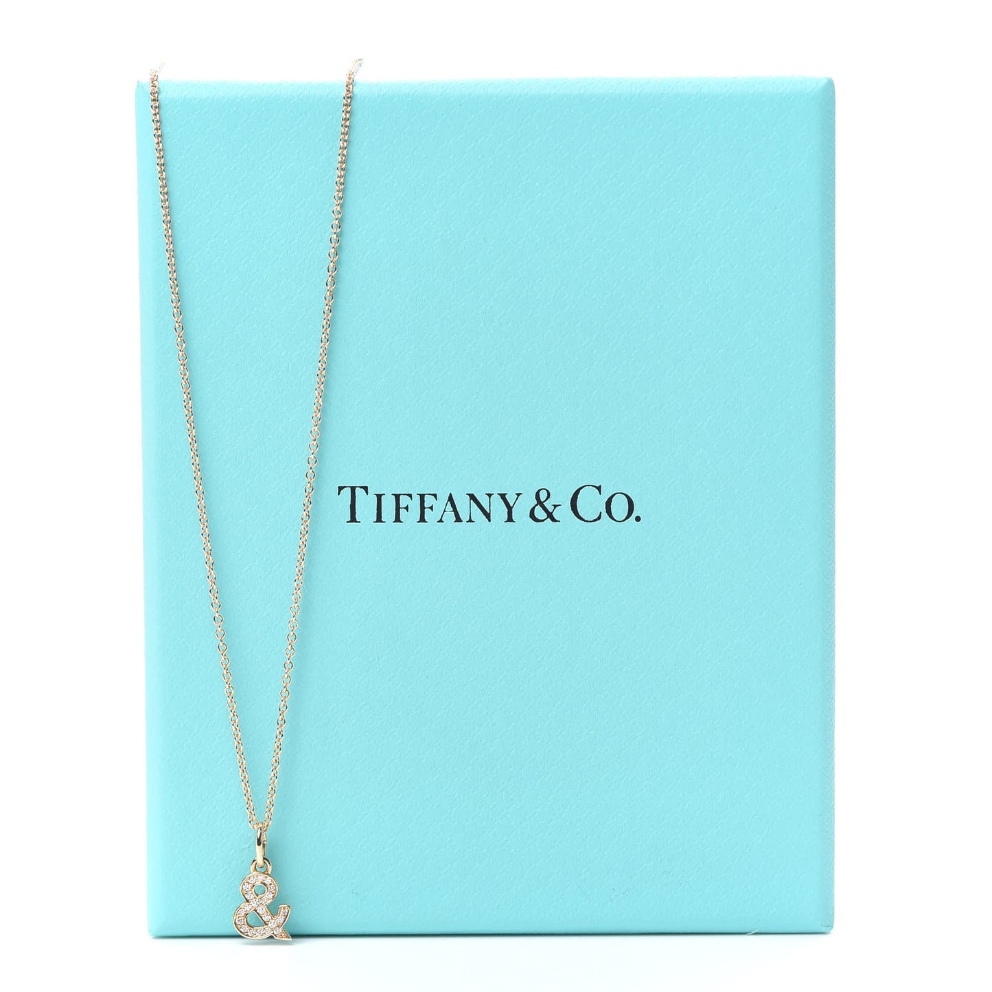 18K Rose Gold Diamond Small Ampersand Pendant Necklace