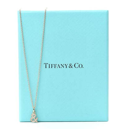 Tiffany 18K Rose Gold Diamond Small Ampersand Pendant Necklace 6 of 6