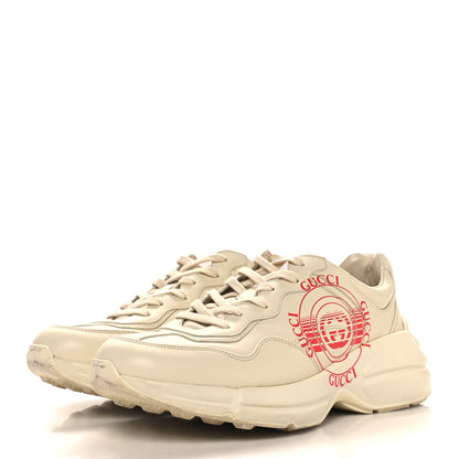 Gucci Calfskin Mens Gucci Disk Rhyton Sneaker 8 Ivory Red 4 of 12