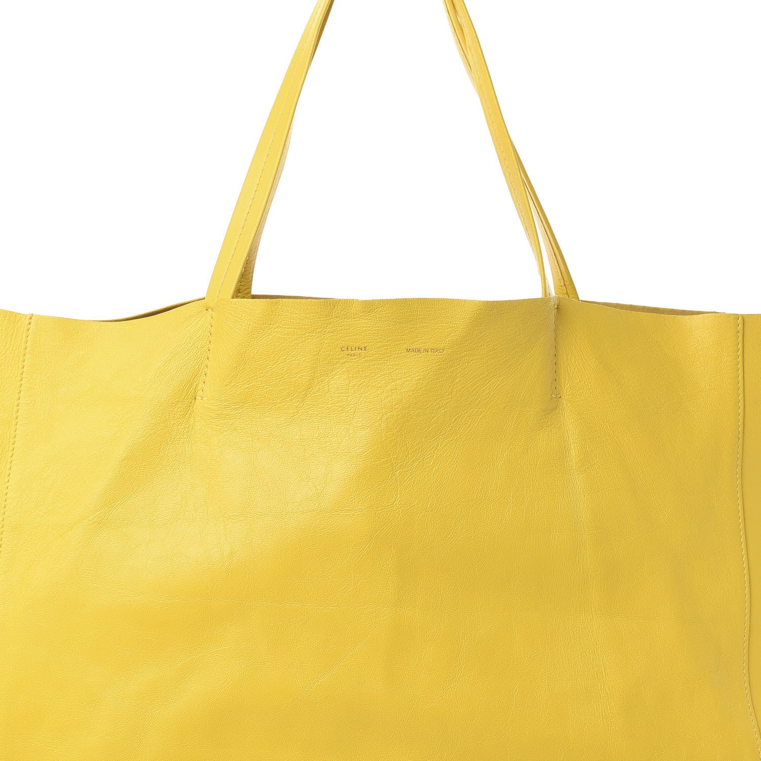 Celine Lambskin Horizontal Cabas Sun Yellow 7 of 16