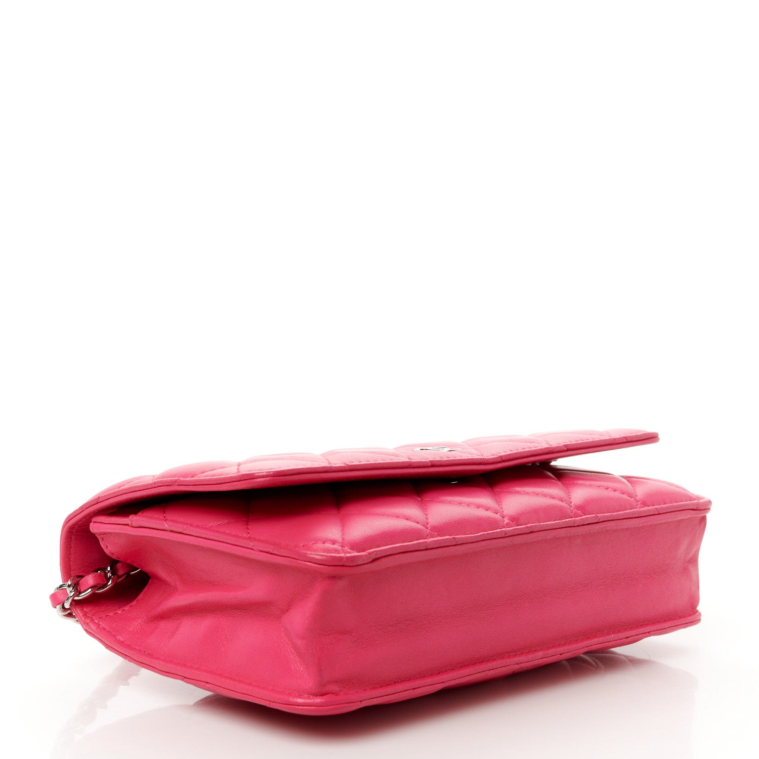Chanel Lambskin Quilted Wallet On Chain WOC Dark Pink 4 of 11
