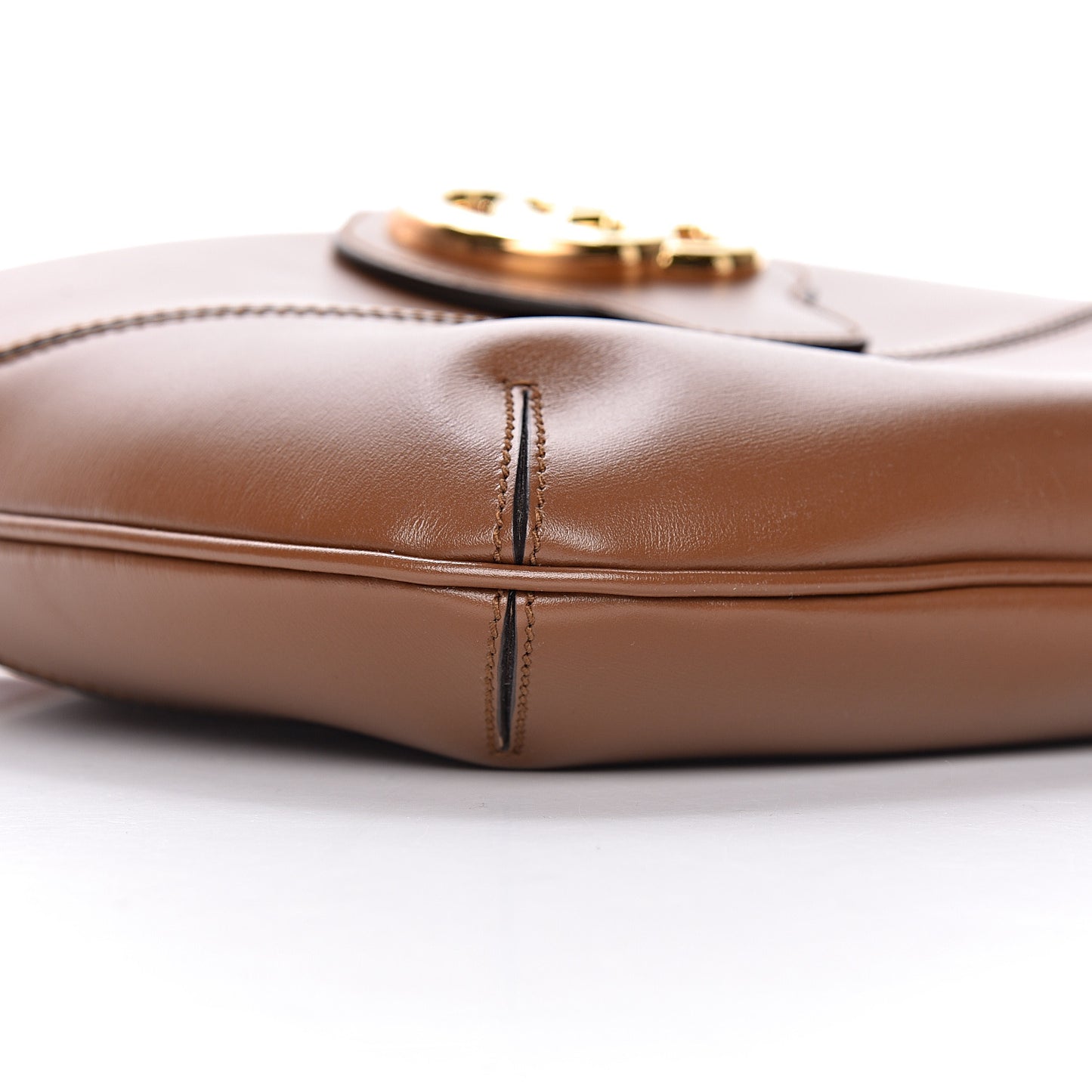 Boarded Plutone Calfskin Medium Arli Shoulder Bag Nocciola