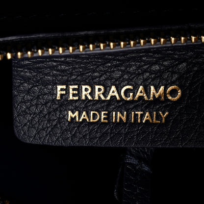 Salvatore Ferragamo Calfskin Small Hug Bag Midnight 7 of 10