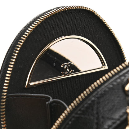 Chanel Caviar Quilted Round Handle With Care Vanity With Chain Black 7 of 14