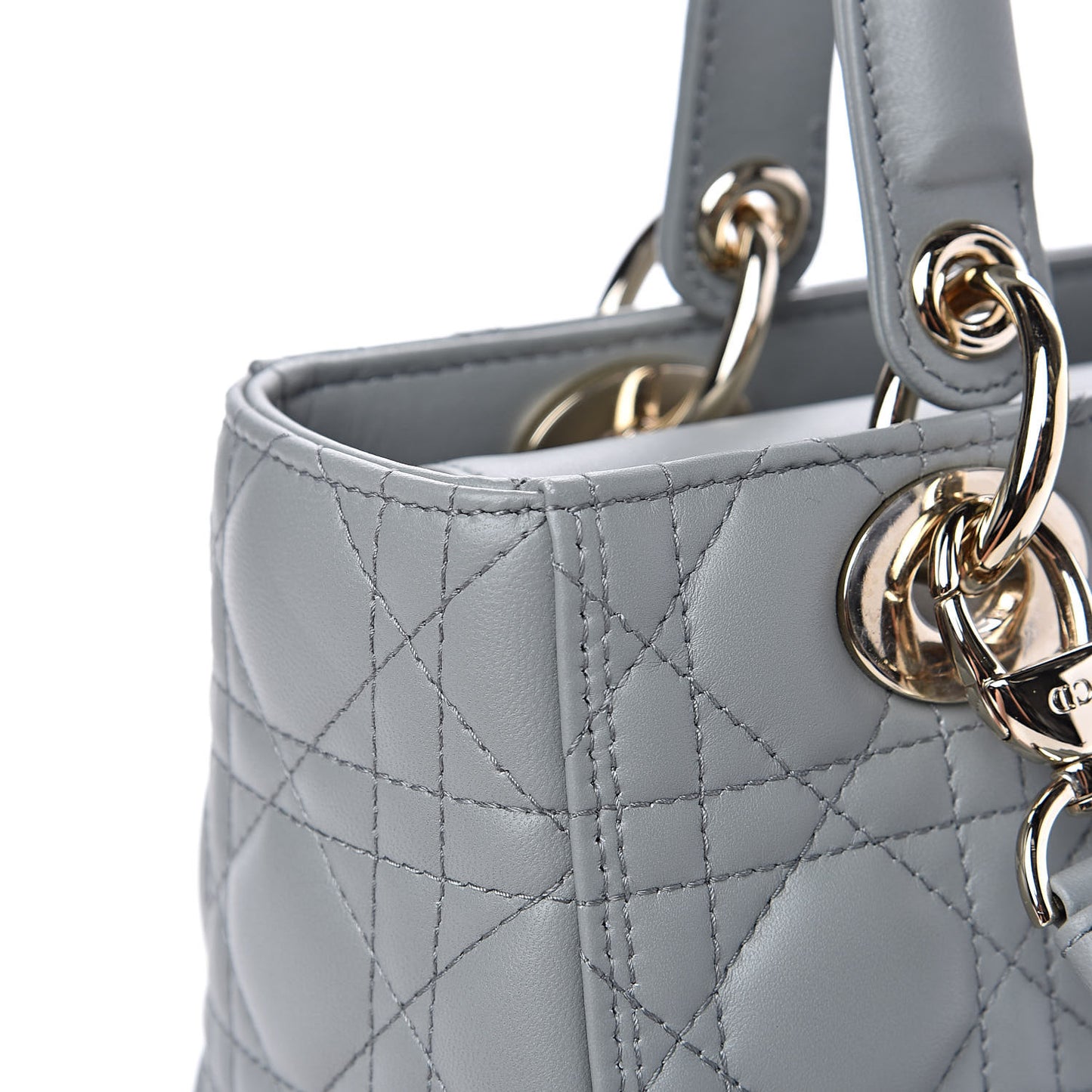 Lambskin Cannage Medium Lady Dior Grey