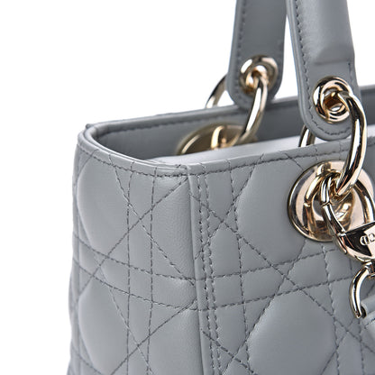Christian Dior Lambskin Cannage Medium Lady Dior Grey 9 of 14