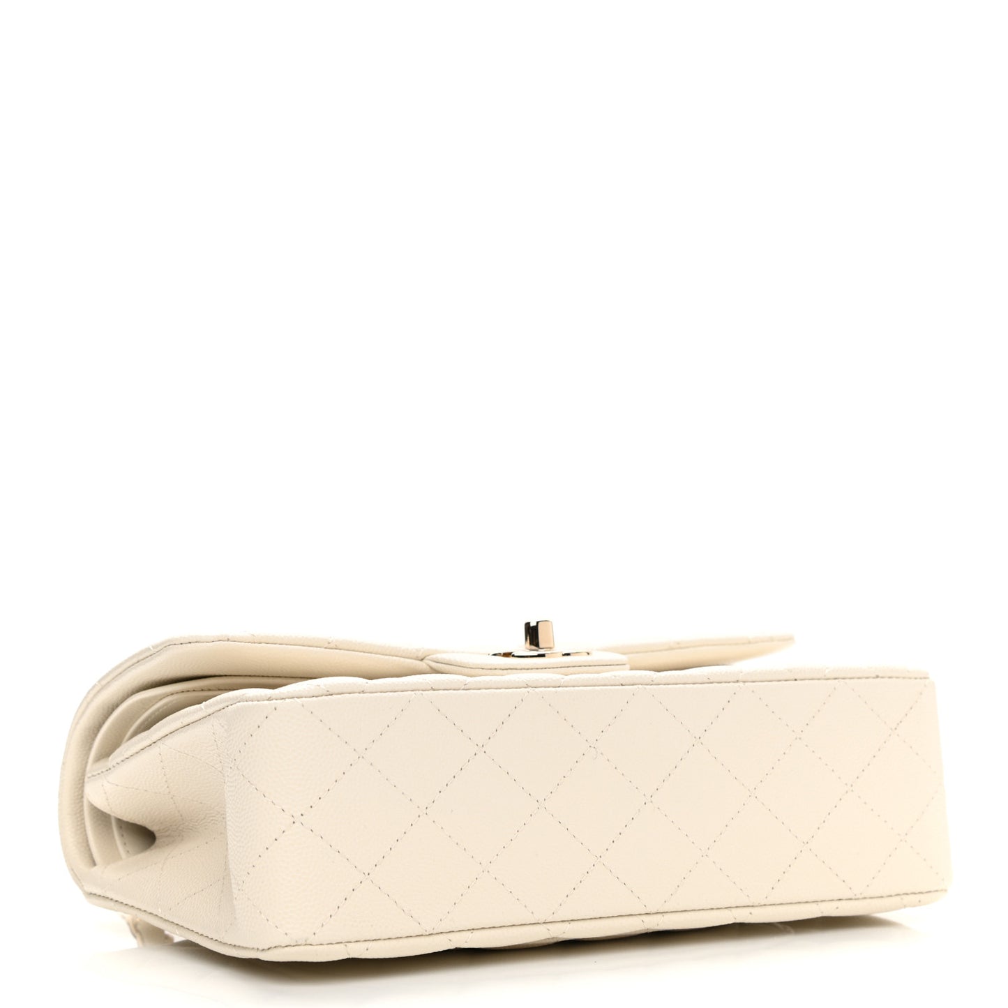 Caviar Quilted Small Double Flap White