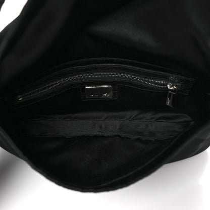 Fendi Satin Lizard Crystal Baguette Black 5 of 10