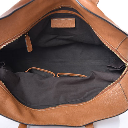 Alexander McQueen Pebbled Calfskin Large Skull Padlock Zip Around Tote Camel 5 of 24