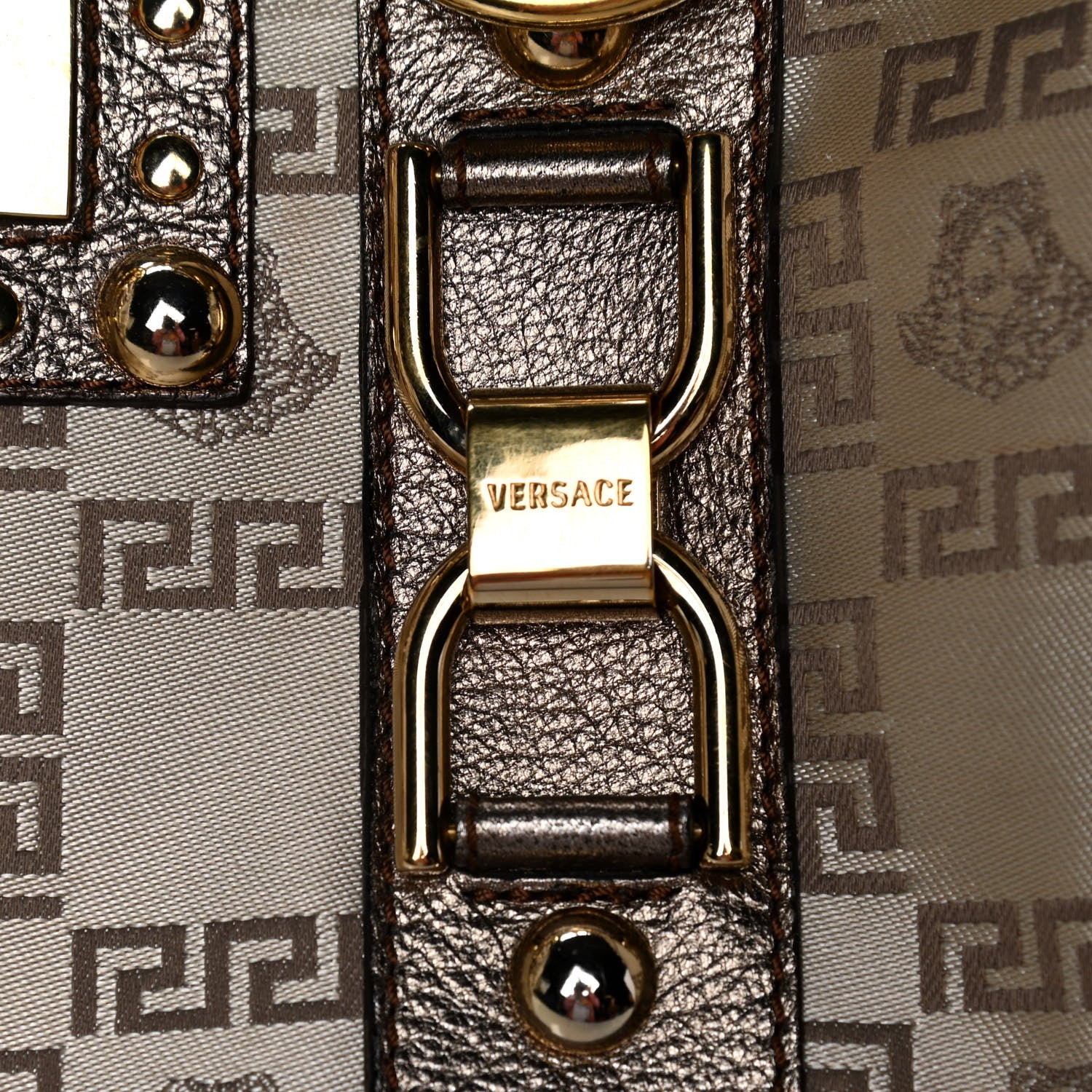 Versace Metallic Calfskin Snap Out Of It Bag Bronze 12 of 28