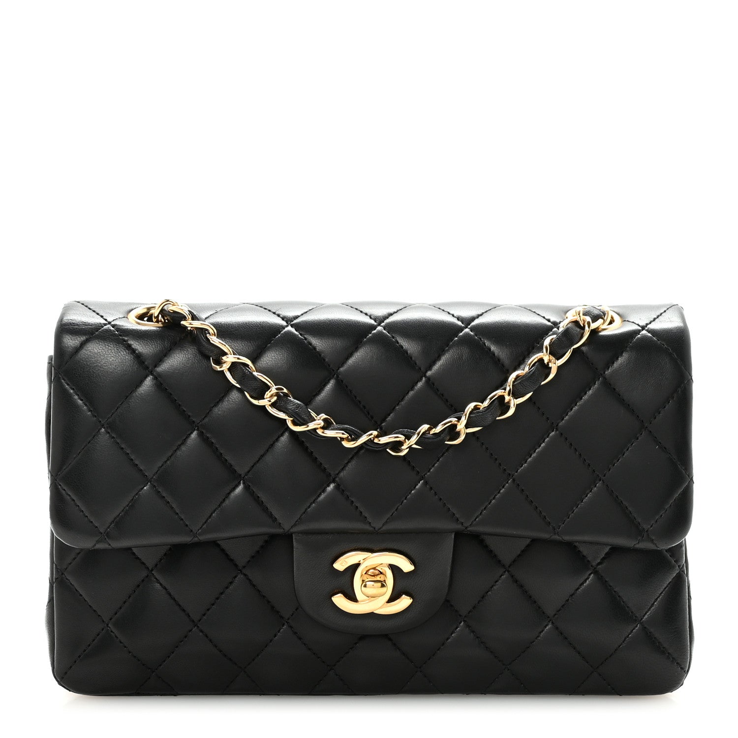 Chanel Lambskin Quilted Small Double Flap Black 1 of 10